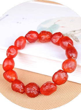 阿拉善七彩玛瑙原石手链男女戈壁玉糖果色彩色葡萄干手串本命年