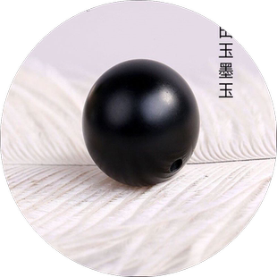 精选和田玉墨玉亚光大圆散珠diy和田玉素面多宝配件隔珠单颗散珠