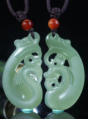 天然和田玉龙凤佩玉吊坠情侣款男女一对玉佩挂件定情信物对玉