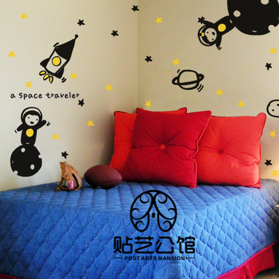 儿童房宇宙贴纸背景装饰