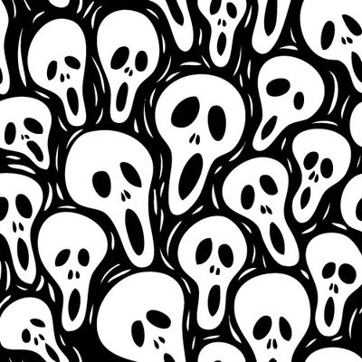 店铺酒吧橱窗玻璃装饰贴纸万圣节日个性恐怖背景 j-077 尖叫骷髅