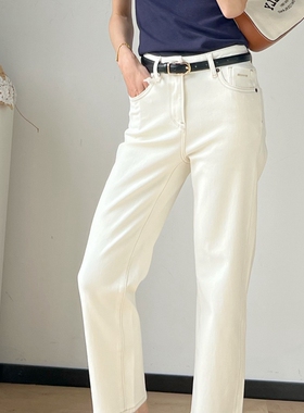 26春季新款女装 休闲百搭棉+天然竹纤维3色九分小直筒牛仔裤女818