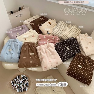 可外穿舒适休闲遛弯裤 女士秋冬松紧腰家居裤 仙女暖暖裤 软软绒 