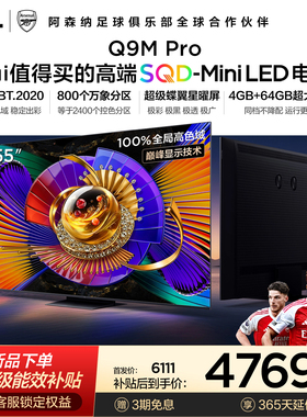TCL电视 55Q9M Pro 55英寸 SQD-Mini LED 100%全局高色域 大内存