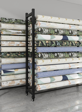 移动纺织面料展示架布匹挂布卷陈列架货架桌布料展架落地中岛架子