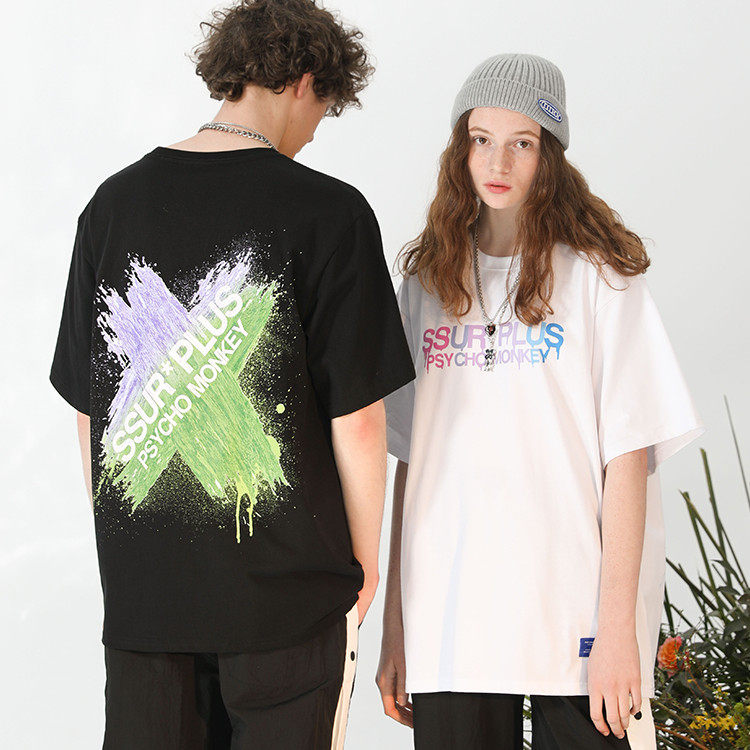 隐形人正品潮社 渐变刷漆短袖嘻哈潮牌夏新款宽松男女情侣PCMY在类目 男装, T恤中 - 来自Buy2taobao.com提供专业的淘宝代购服务