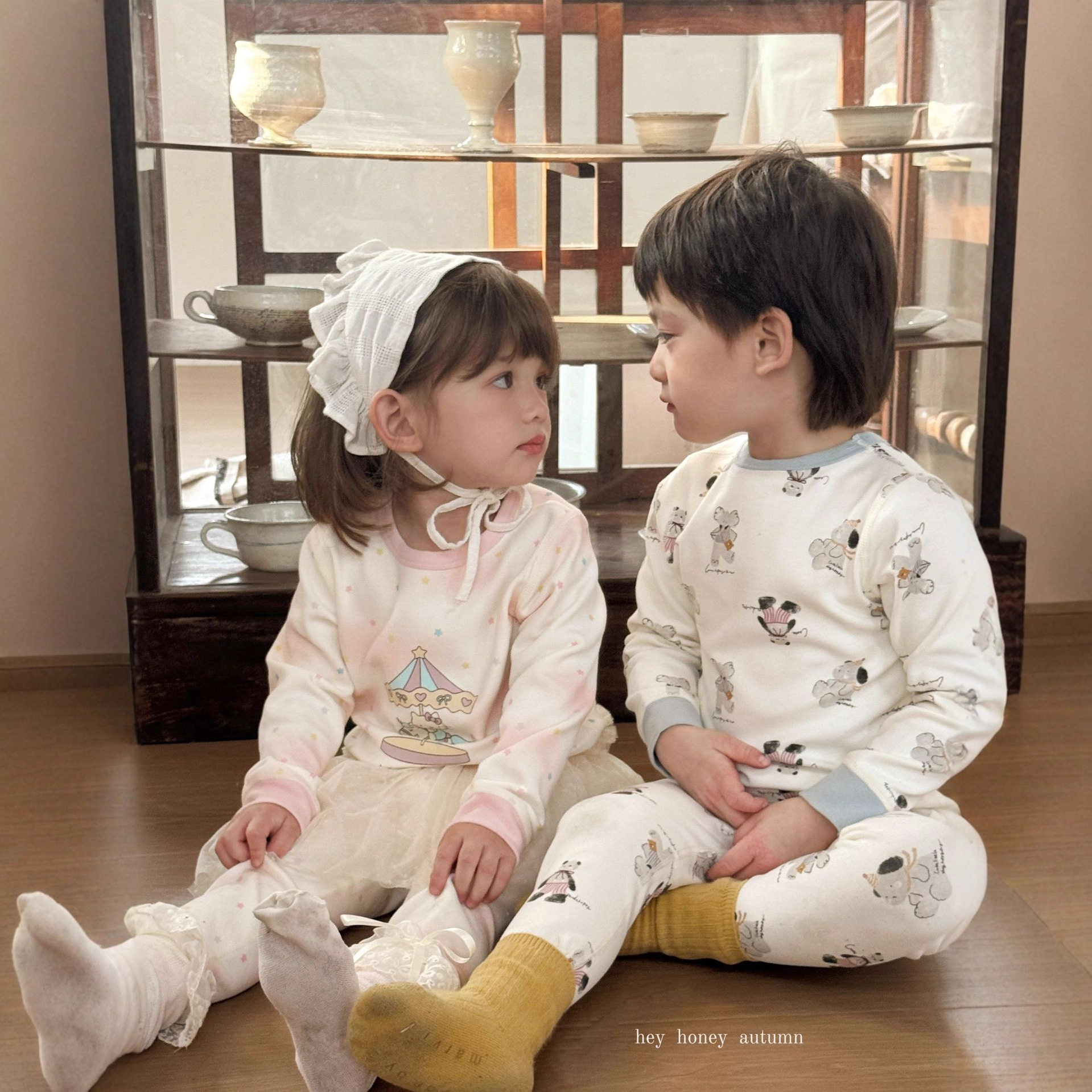 大小卷男童女童舒绒秋衣秋裤套装儿童宝宝家居服睡衣纯棉保暖内衣