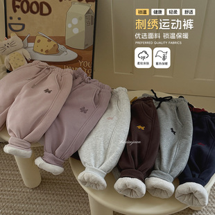 【一条过冬】大小卷儿童冬蚕丝保暖裤子加绒加厚男童女童休闲卫裤