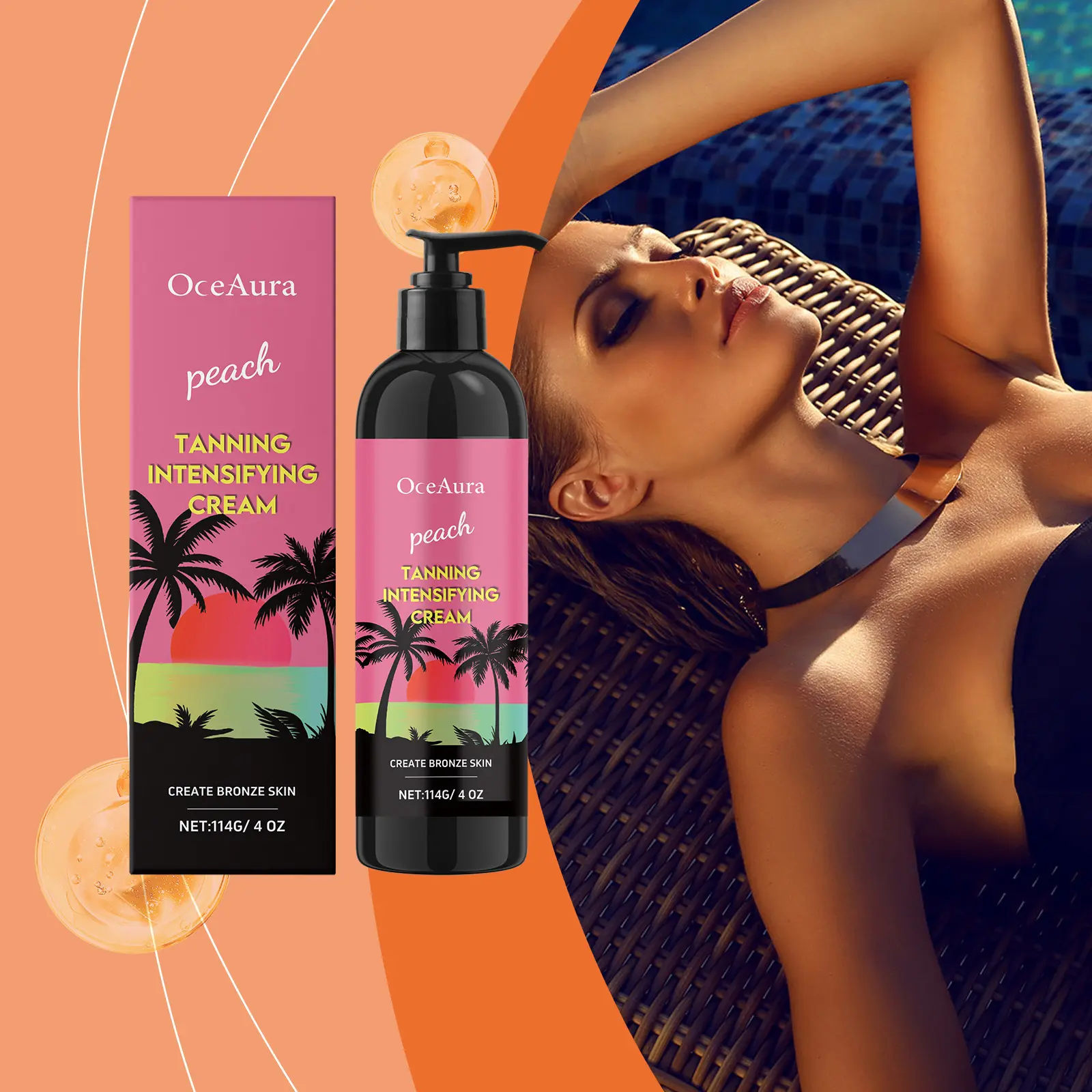 Peach Black Cream Body Cream Sunless Self-Tanner Fast Develo