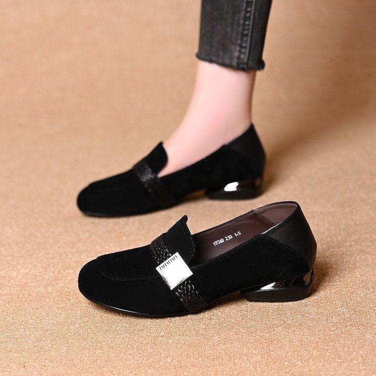 2026春季新款深口单鞋PU单鞋绒面圆头中跟(3-5cm)深口一脚蹬2026,女鞋,深口单鞋,淘宝优惠券,粉丝福利购,淘宝优惠卷