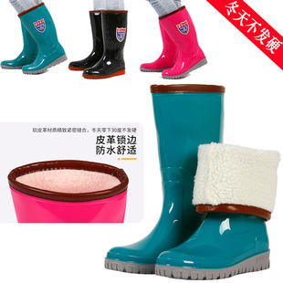 新款加棉雨鞋女冬季中筒保暖雨靴加厚防滑水靴时尚加绒棉水鞋套鞋