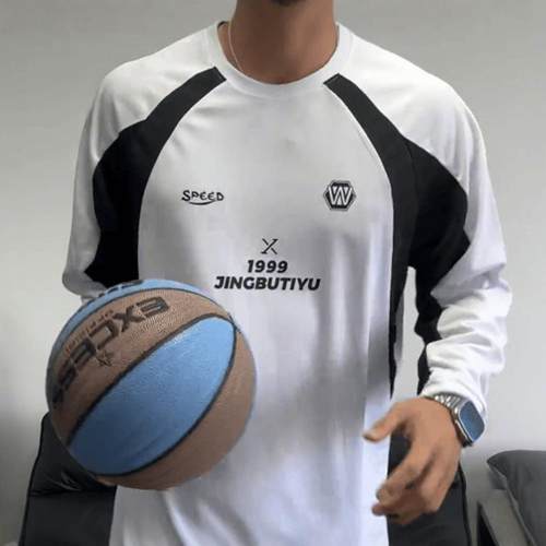 美式拼接速干运动投篮服长袖男女