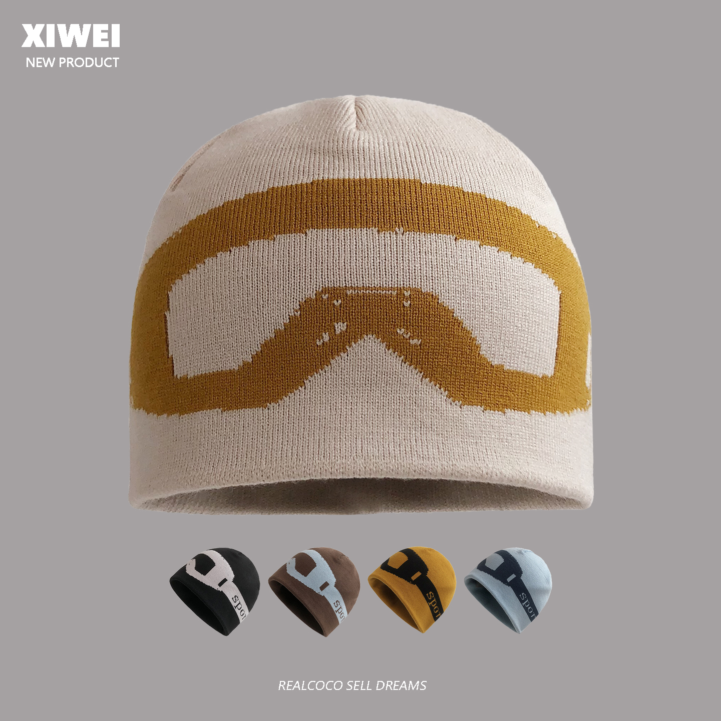 户外眼镜图针织帽子徒步登山帽