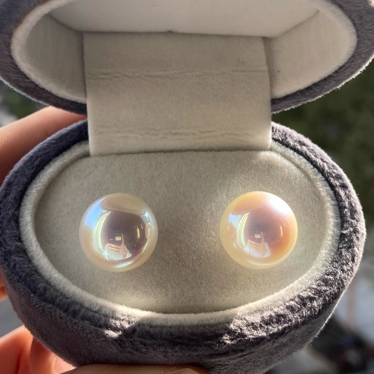 极光镜面粉光天女珠耳夹女耳环女无耳洞无耳洞高级感施家珍珠耳饰