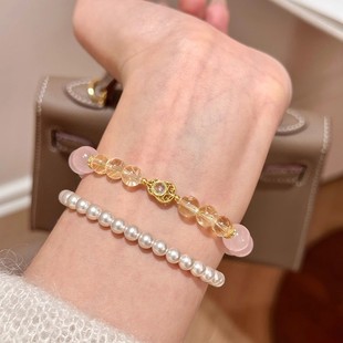 祥云水晶手链水沫玉纯银手串纯天然轻奢高级感明星同款 原创闺蜜款