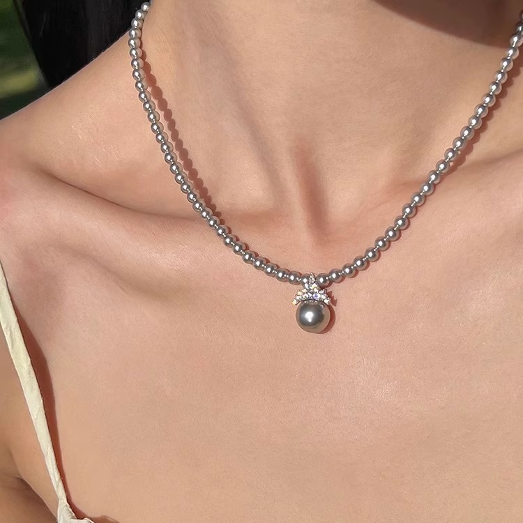 冰雪女王奥地利正圆施家珍珠S925纯银项链高级感小众设计颈链轻奢