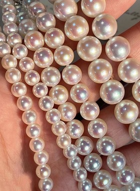 s925纯银元宝扣极光镜面珍珠项链女人造仿马贝粉光天女珠锁骨颈链