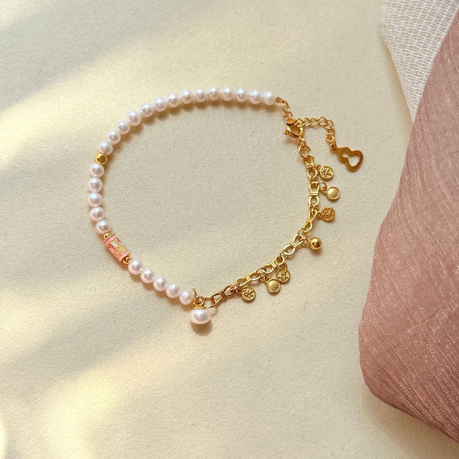 平安喜乐原创设计s925纯银天然珍珠baby手链女简约小众高级感手饰