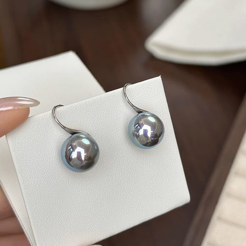 s925纯银珍珠真多麻伴彩高跟鞋耳环女小众高级感气质耳钩耳饰