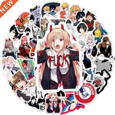 10/0/50Pcs Cartoon Stickers Chainsaw Man Mobile Phone Note