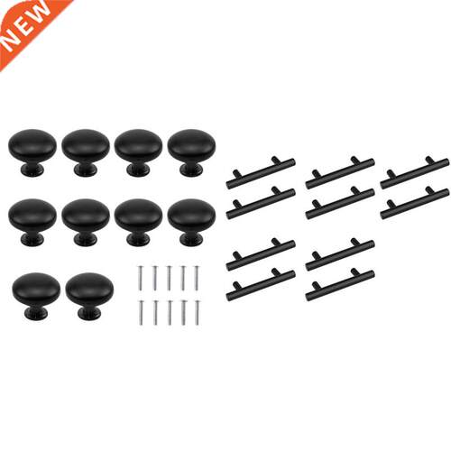10PCS Black Drawer Door Handle, 28Mm Furniture Knob &amp