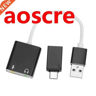 USB o Adapter External Stereo Sound Card with .5mm Headphon
