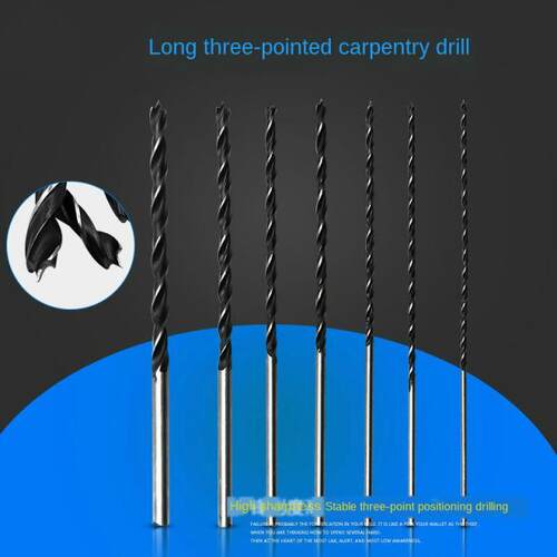 7PC 00MM Straight Handle Lengthened Tricuspid Woodworking D