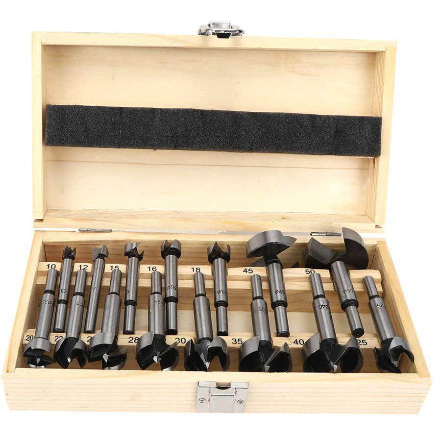 15Pcs Drill Bits Hardened Carbon Steel Woodworking Tool 10-5