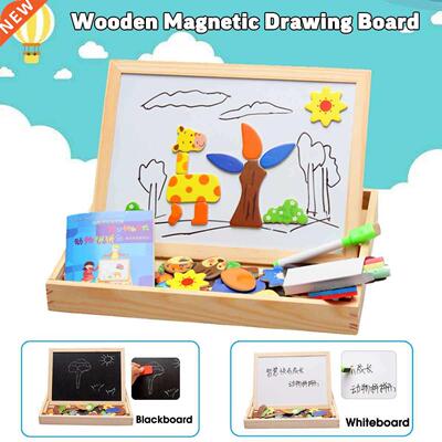 Wooden Magnetic Whiteboard Puzzle Toys Kids Early Educationa