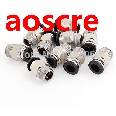 9 x Pneumatic One Touch Push In Quick Coupling PC 1/8PT/1/4P
