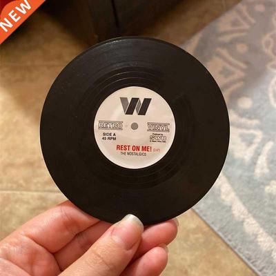 Retro Record Coaster Cup Mat Plastic Record Table Mats Coffe