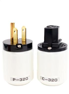 P320 + C320 US Plug Power Cord IEC Connecter 24k Gold Plated