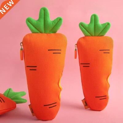 Sharkbang Kawaii Canvas Carrot Pencil Case Pens Storage Bag