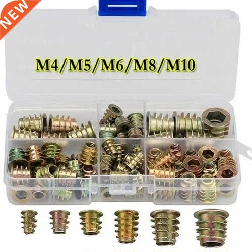 100pcs New M4/5/6/8/10 Threaded Hex Drive Insert Fixing Wood