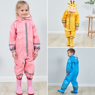 3-10Years Kids Cartoon Raincoat Outdoor Waterproof Jumpsuit