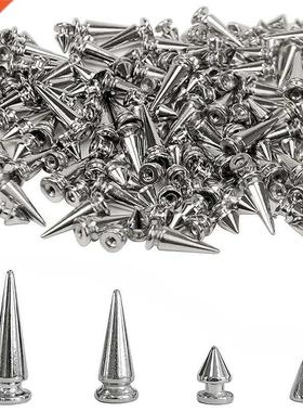 200 Sets Silver Cone Spikes Multiple Sizes Screw Back Studs