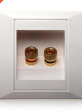 2 Bndng Post Banana Plug Gold Plated Audo Jacks Plate Pan