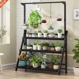 Plants Woode Rack Flower Shelves Tier 100cm Folding