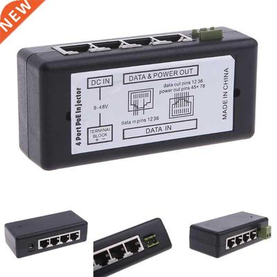 4 Port POE Injector For CCTV Surveillance IP Cameras Power O