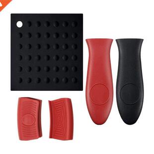5 Pcs Silicone Pot Holders Set Het Protecting Hndle Cover