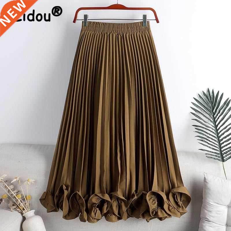 elegant vintage irregular ruffles folds pleat skirts woman 2