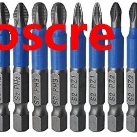 12Pcs Screwdriver Bits Set 50mm PH1 PH2 PH3 PZ1 PZ2 PZ3 Anti