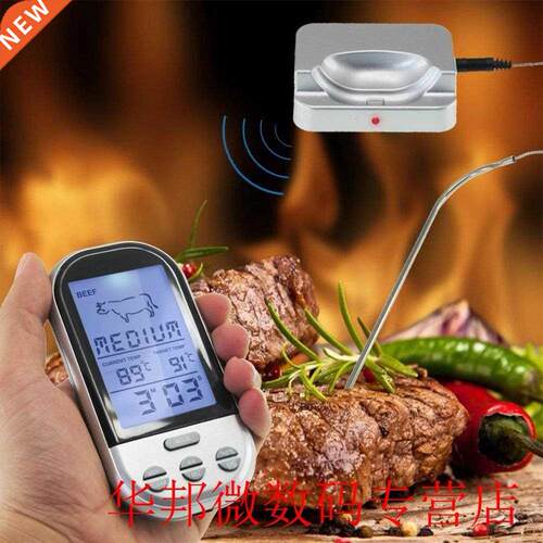 Wireless Remote BBQ Thermometer Dual Probe Digital Cooking M