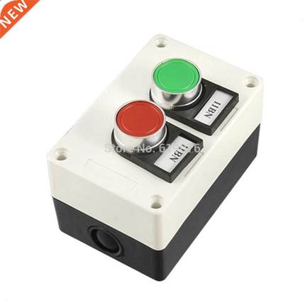 1NC 1NO Red Green Flat Push Button Momentary Switch Station