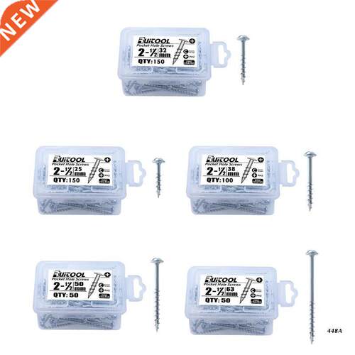 Durable Pocket-Hole Screw Kit Cross Half-thread Self-tapping