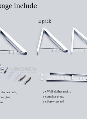 Wall Mounted Retractable Clothes Drying Rack Folding Collaps
