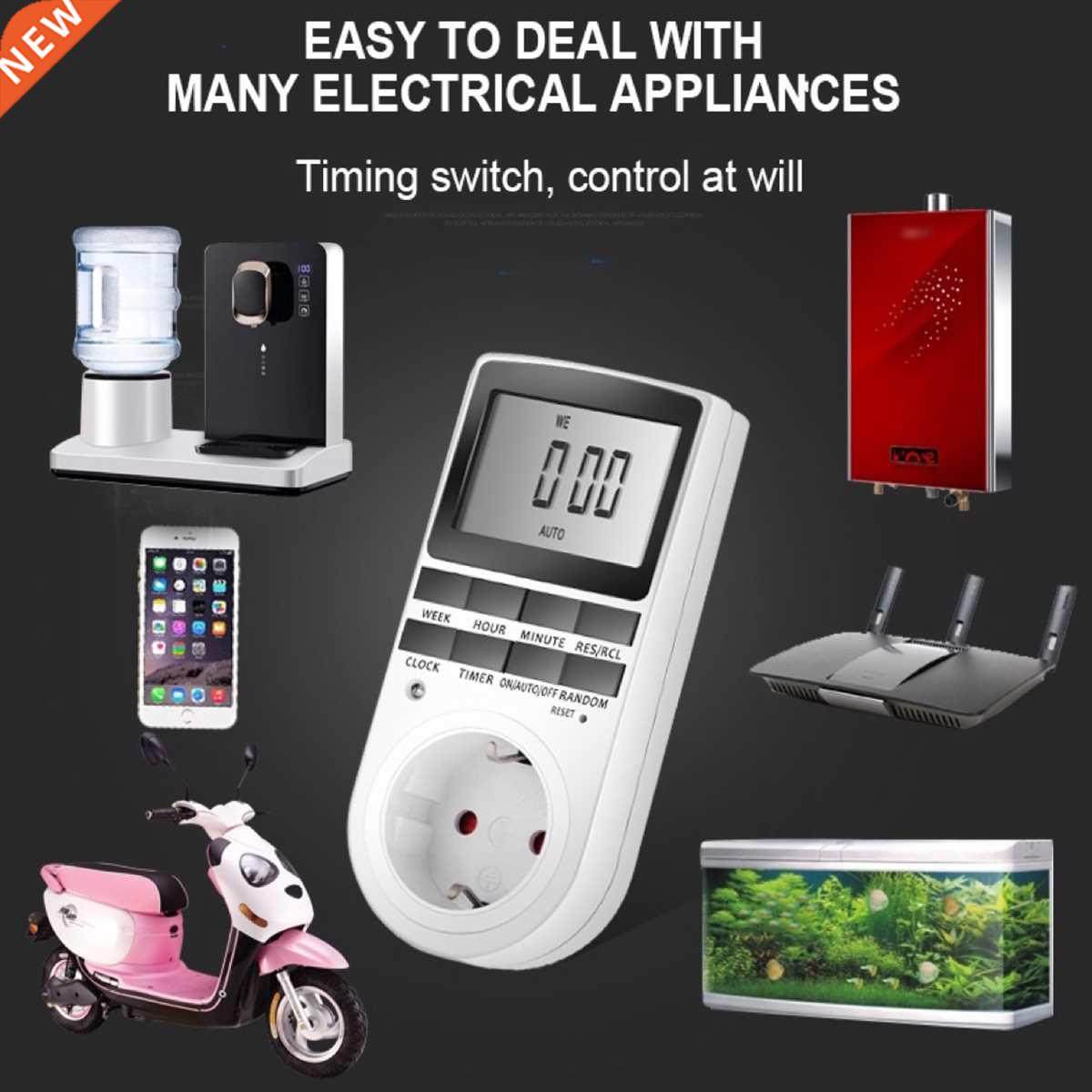 Power Socket Timer Switch Outlet Time Clock EU Digital Sock