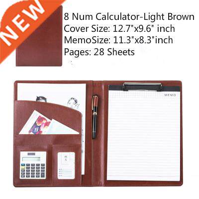 A4 P Leather Business Padfolio Organizer Case Vintage Binder