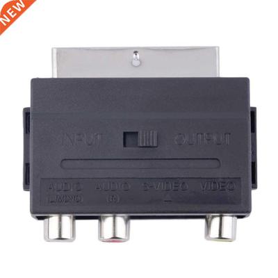 SCART To 3 RCA Composite Phono with SVHS S-Video Adaptor In