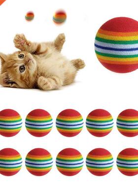 10Pcs Colorful Cat Toy Ball Interactive Dog Cat Toys Play Ch